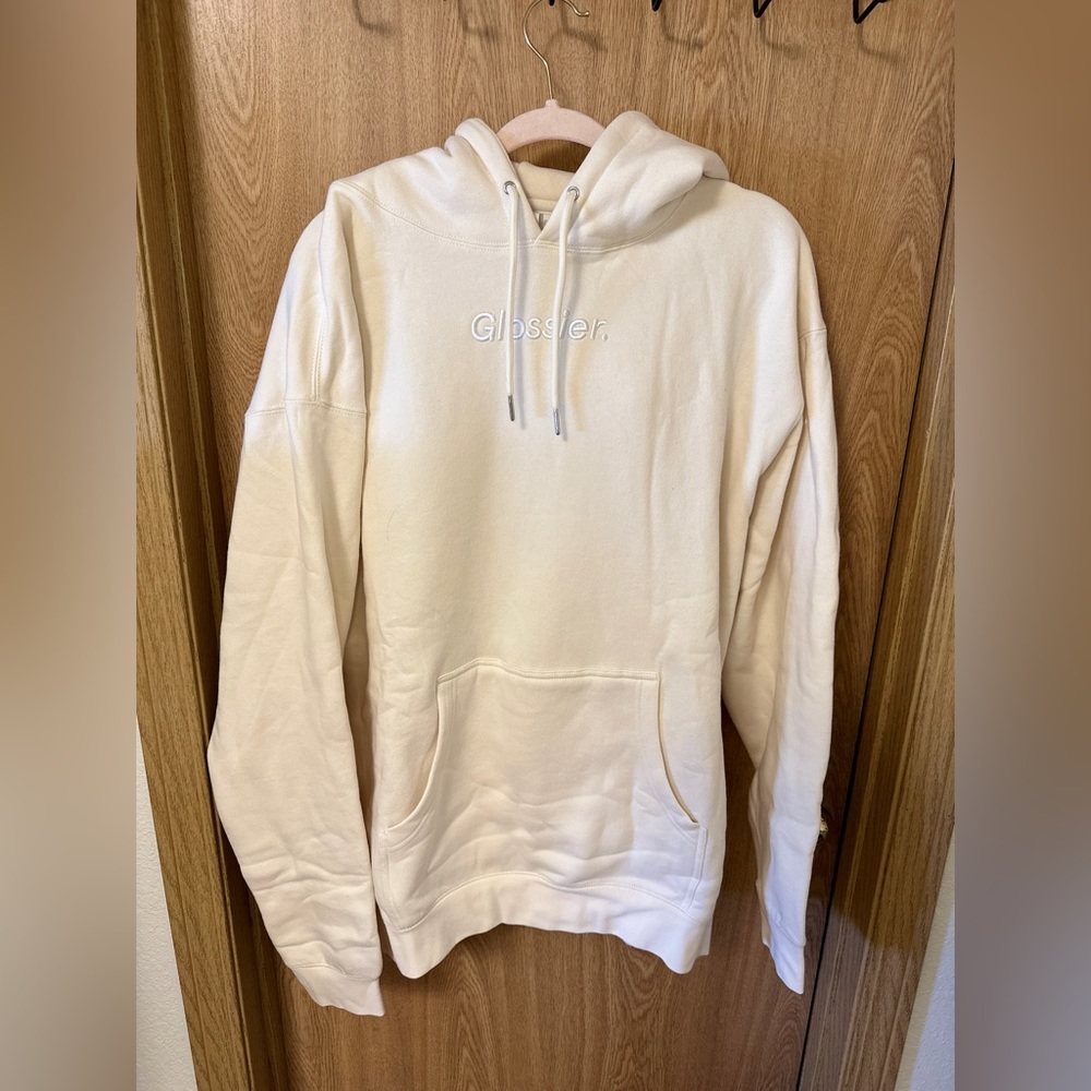 Glossier Limited Edition Embroidered Hoodie - Cream